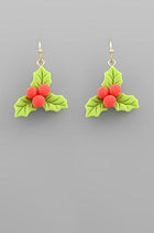 Holly Leaf Clay Earrings