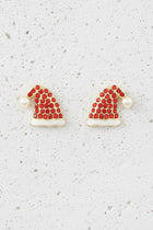 Pave Santa Claus Hat Earrings