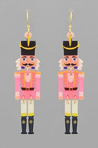 Nutcracker Dangle Earrings - Pink