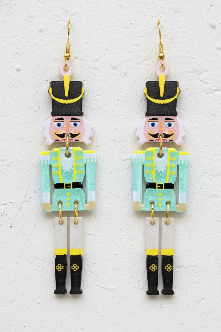 Nutcracker Dangle Earrings - Blue