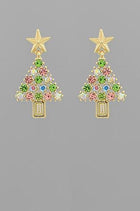 Multi Color Crystal Tree Earrings