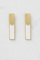 Bar Detail Dangle Earrings - White