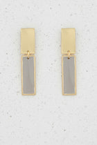 Bar Detail Dangle Earrings - Grey