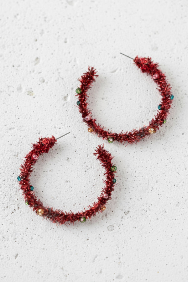 Metallic Tinsel Hoops - 3 Colors