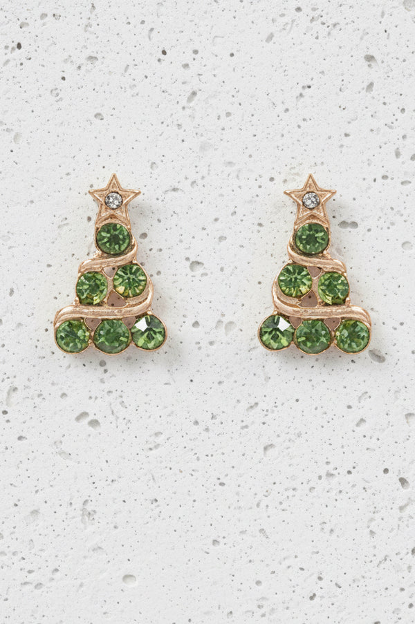 Christmas Tree & Pearl Stud Earrings - 2 Colors