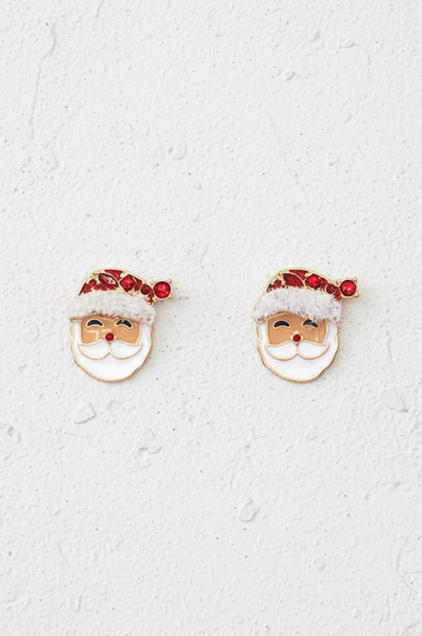 Santa Crystal Stud Earrings