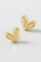 Puffy Heart Earrings - Gold