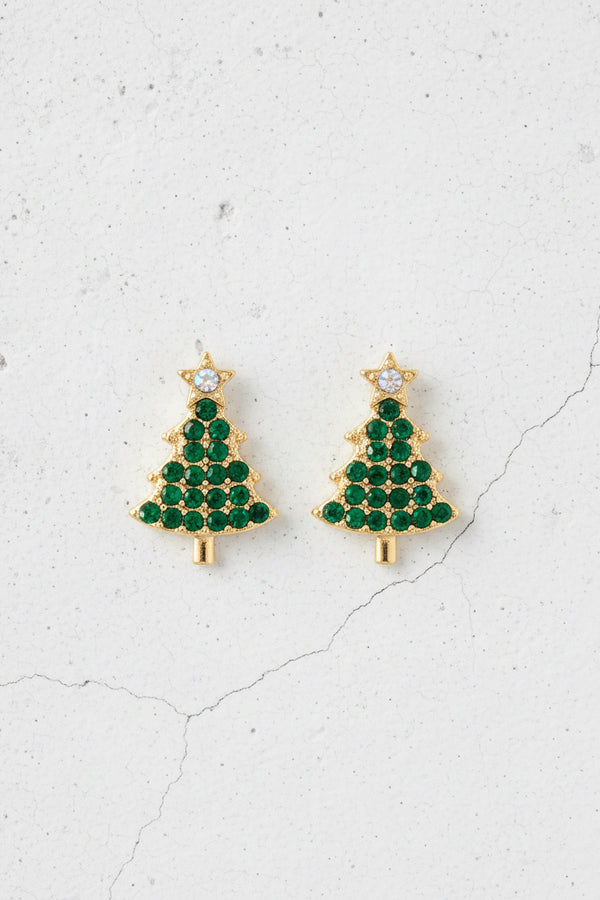 Christmas Tree Pave Crystal Earrings
