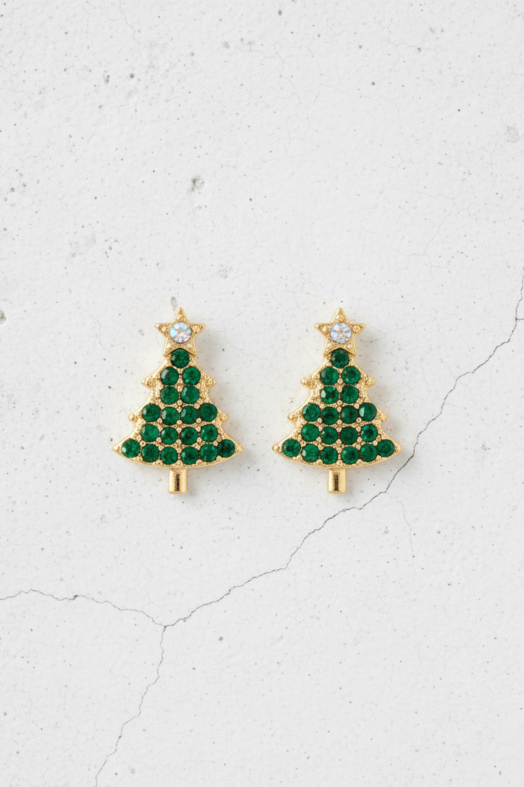 Christmas Tree Pave Crystal Earrings