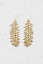 Detailed Leaf Drop Earrings