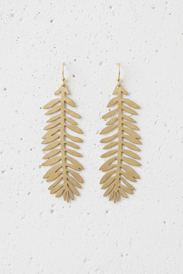 Detailed Leaf Drop Earrings
