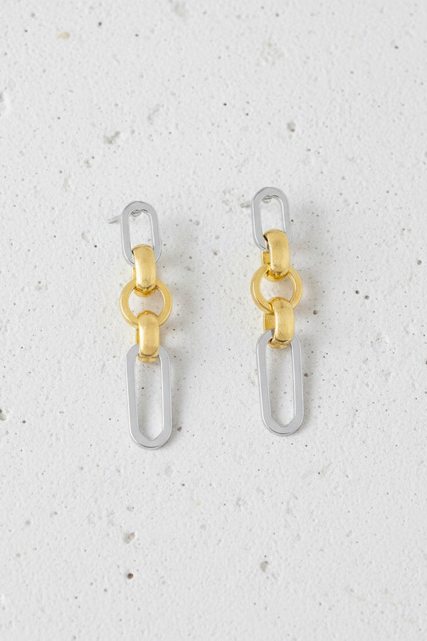 Two-Tone Chain Link Earrings