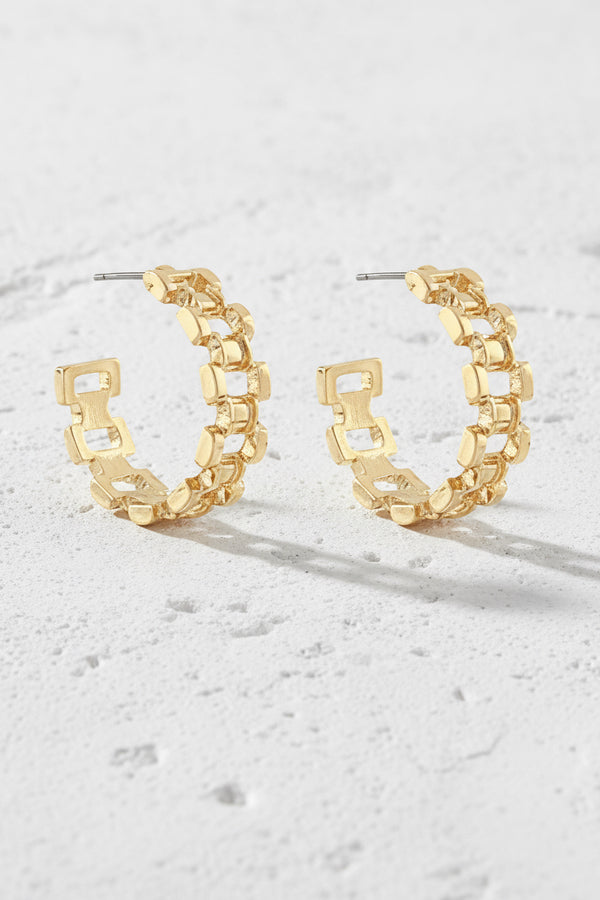 Chain Link Hoop Earrings