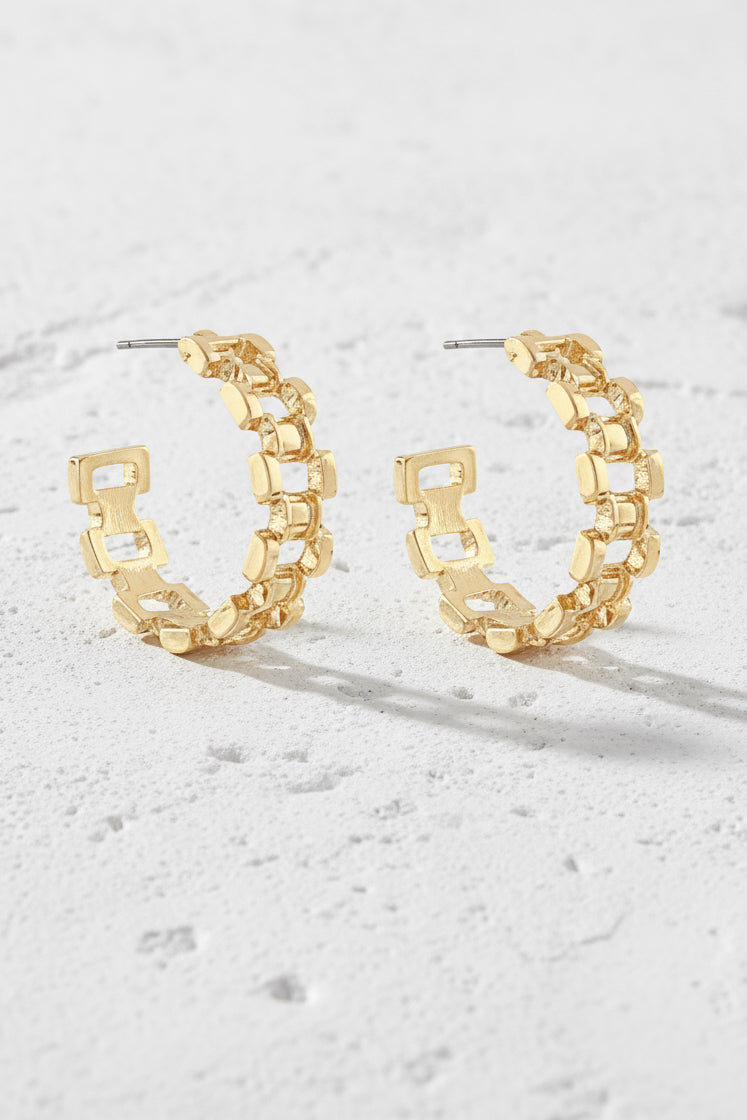 Chain Link Hoop Earrings
