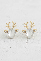 Reindeer Glass Stone Earrings
