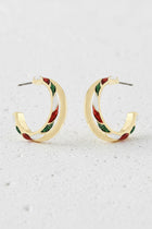 Holiday Print Double Layered Hoops