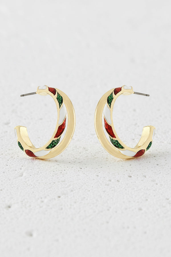 Holiday Print Double Layered Hoops