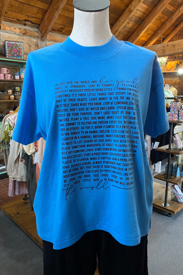 Do Good Manifesto Hi-Lo Tee-Blue