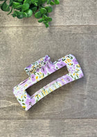Floral Rectangle Claw Clip - 4 Colors