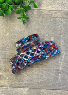 Checkered Iridescent Claw Clip - 3 Colors
