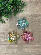 Mini Iridescent Flower Claw Clip - 6 Colors