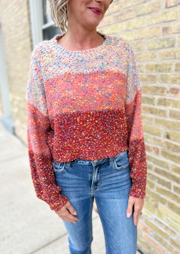 Cropped Speckled Sweater