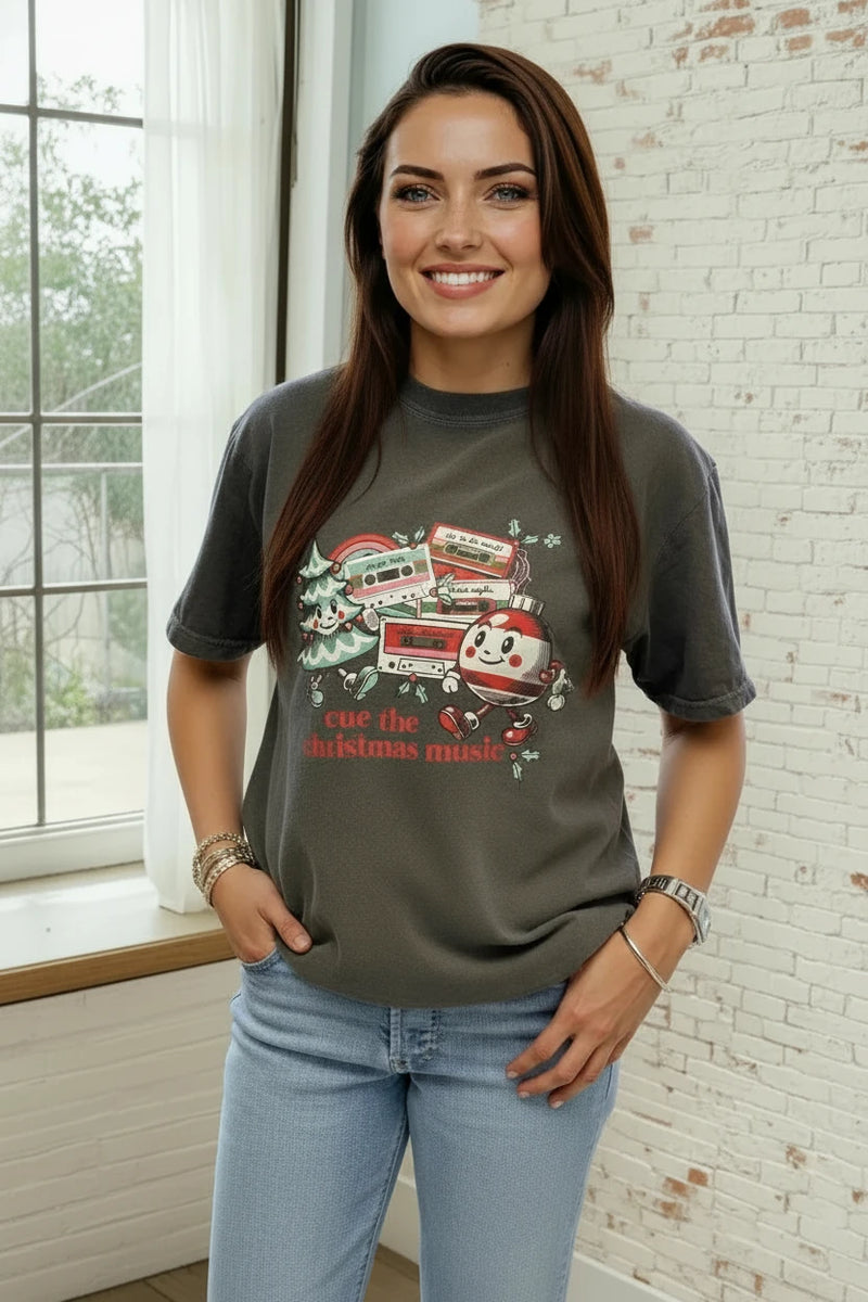 Garment Dyed Crewneck Tee - Cue the Music