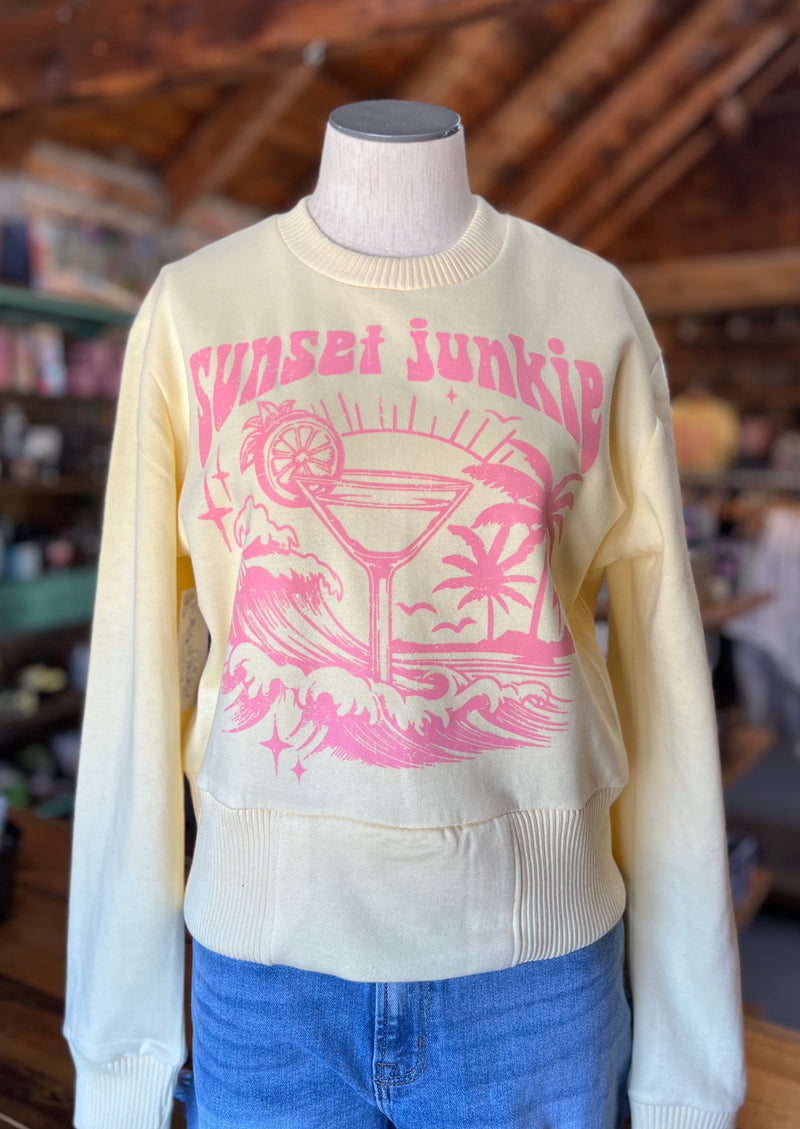 Cropped Sweatshirt - Sunset Junkie