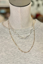 Paper Clip Mixed Metal Necklace