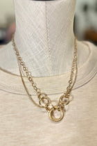 Layered Linked Pendant Necklace - 2 Colors