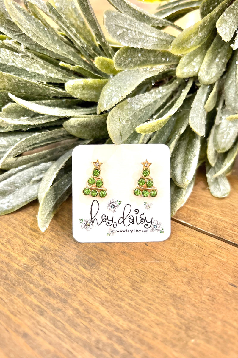 Christmas Tree & Pearl Stud Earrings - 2 Colors