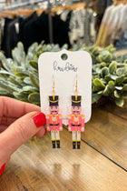 Nutcracker Dangle Earrings - Pink