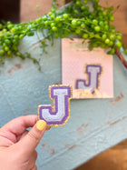 Chenille Letter Sticker - Purple