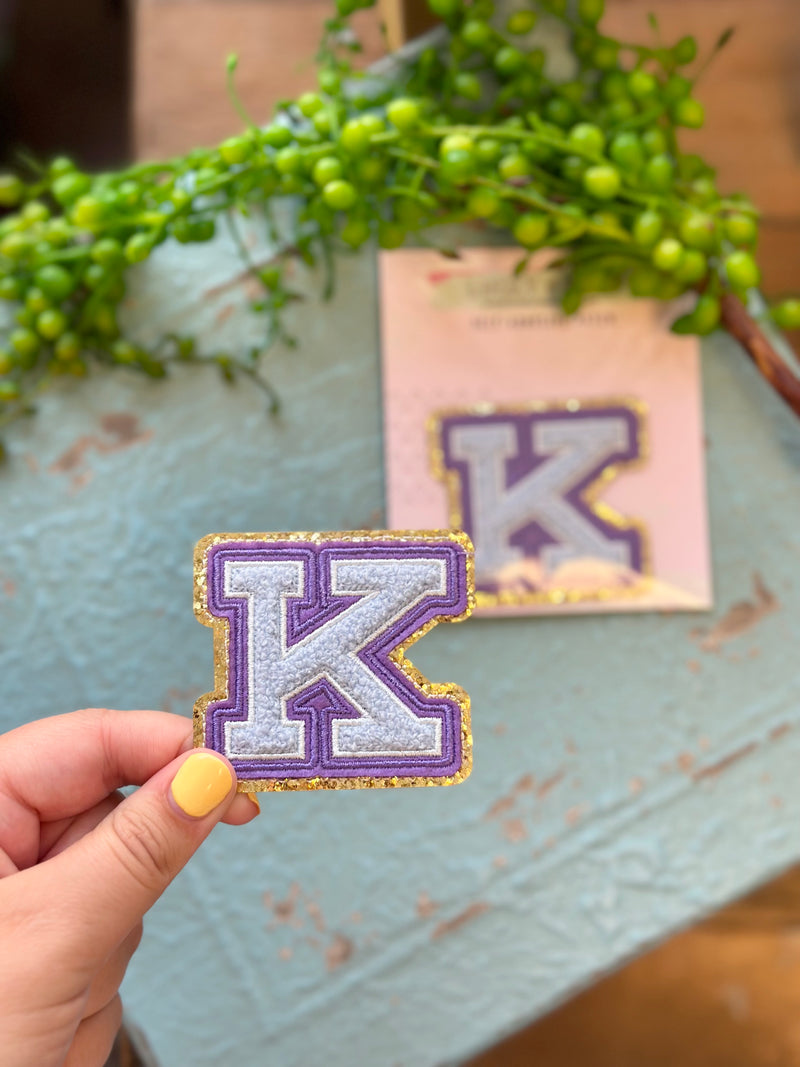 Chenille Letter Sticker - Purple