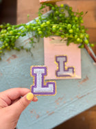 Chenille Letter Sticker - Purple