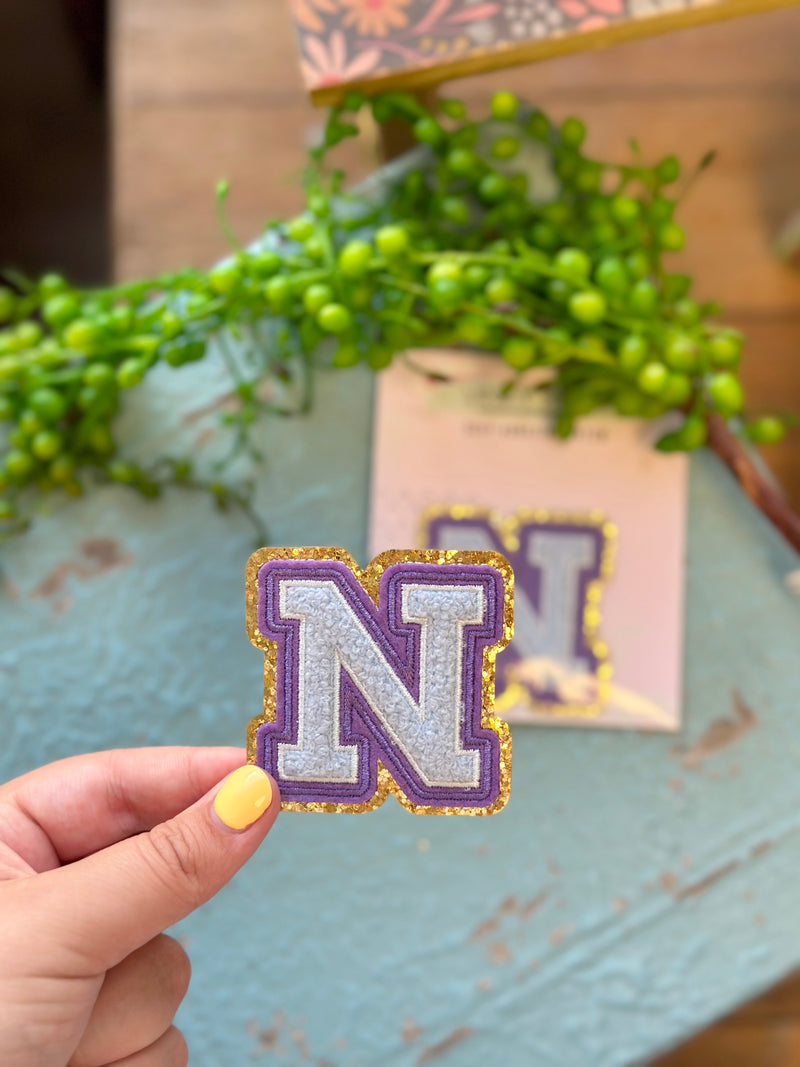 Chenille Letter Sticker - Purple