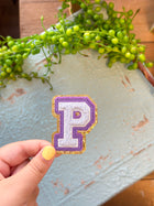 Chenille Letter Sticker - Purple