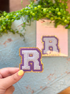 Chenille Letter Sticker - Purple