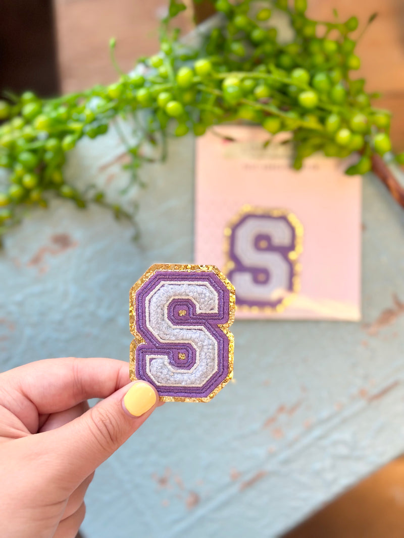 Chenille Letter Sticker - Purple