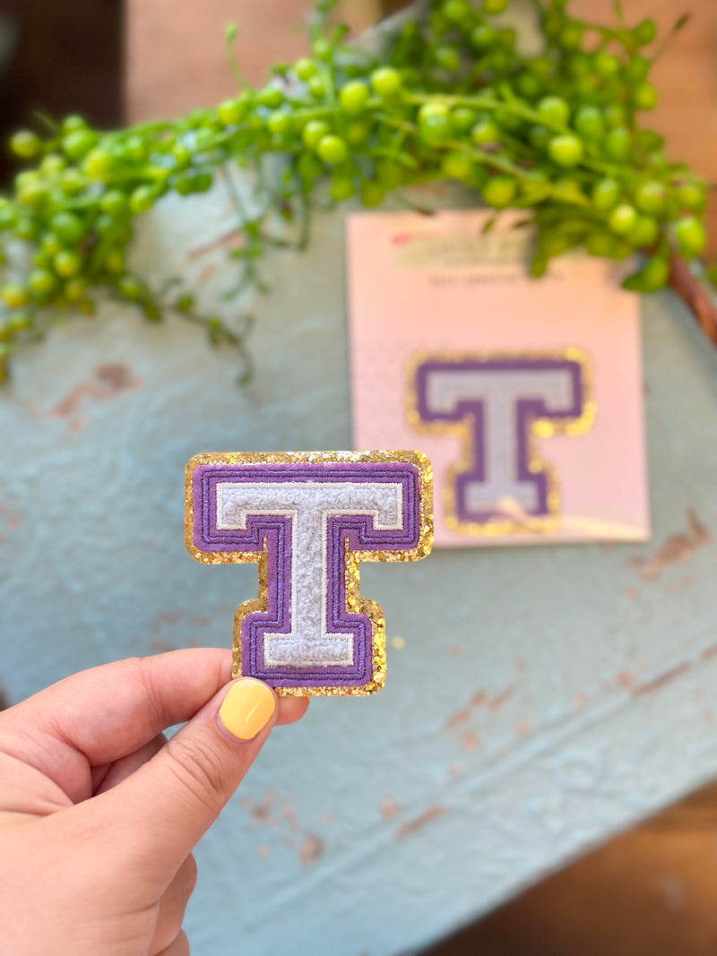 Chenille Letter Sticker - Purple