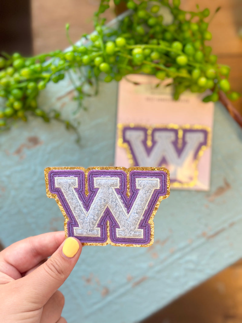 Chenille Letter Sticker - Purple