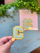 Chenille Letter Sticker - Teal