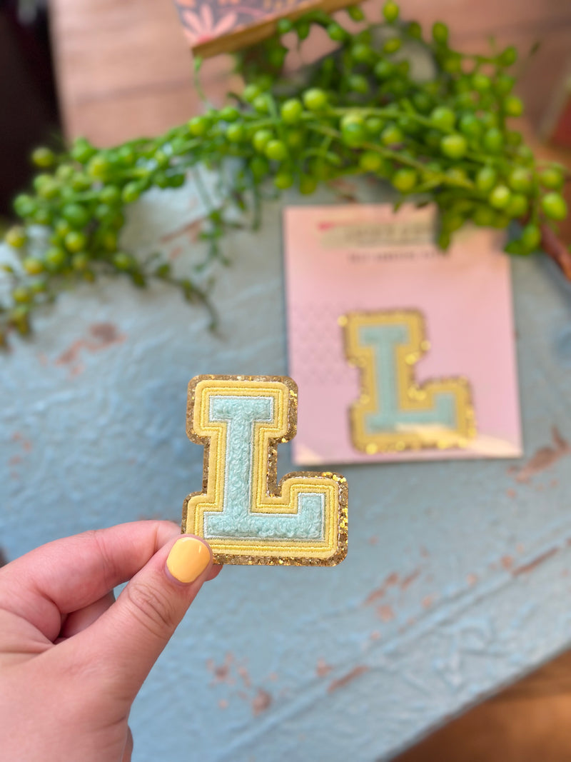 Chenille Letter Sticker - Teal