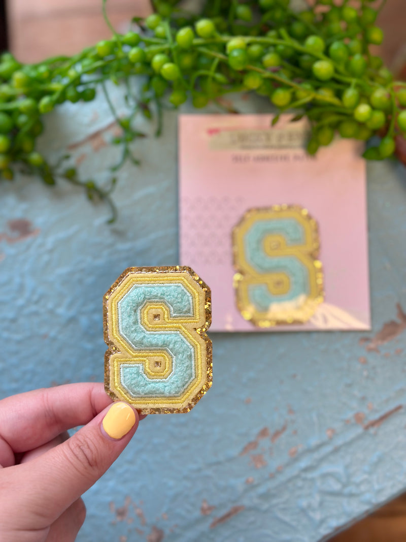 Chenille Letter Sticker - Teal