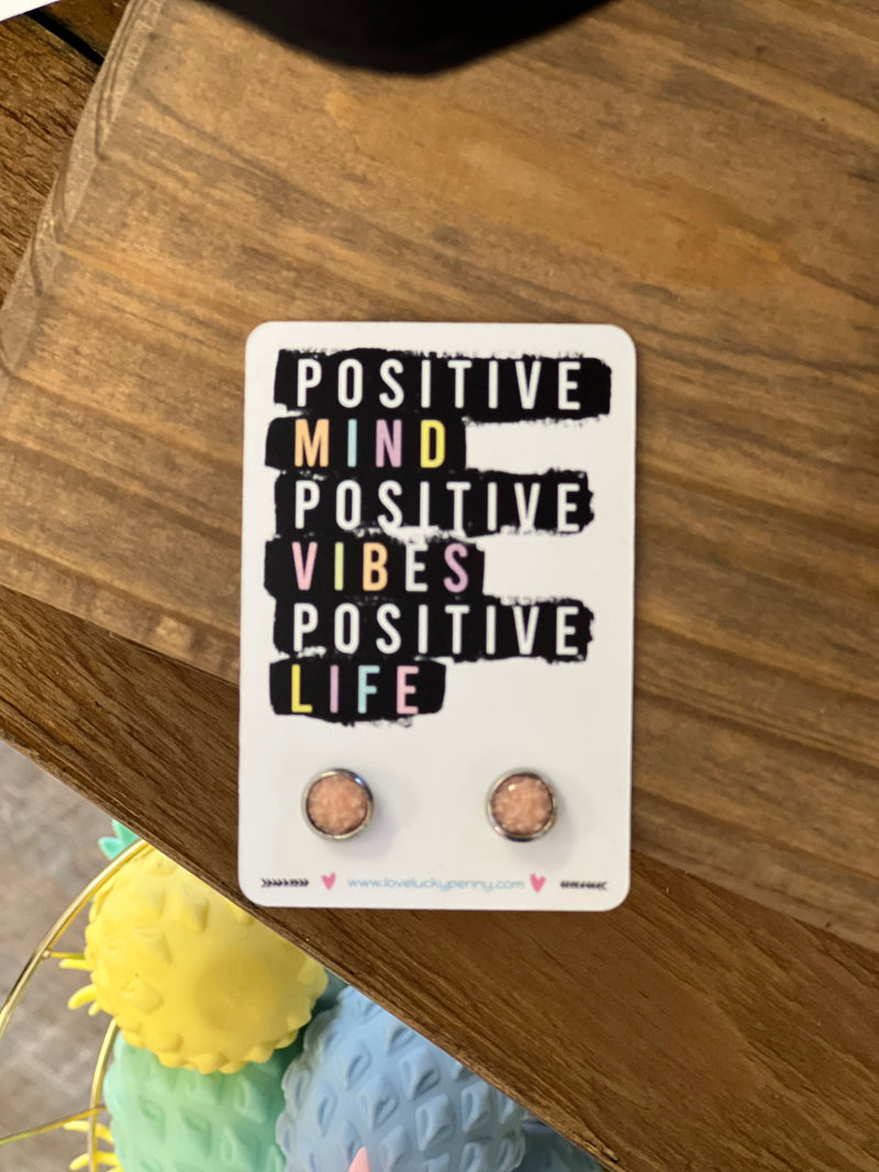 Girl's Positive Vibes Studs - 3 Colors