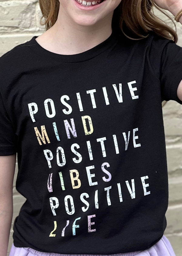 Girl's Graphic Tee - Positive Vibes