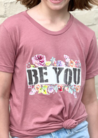 Girl's Graphic Tee - Be You Floral