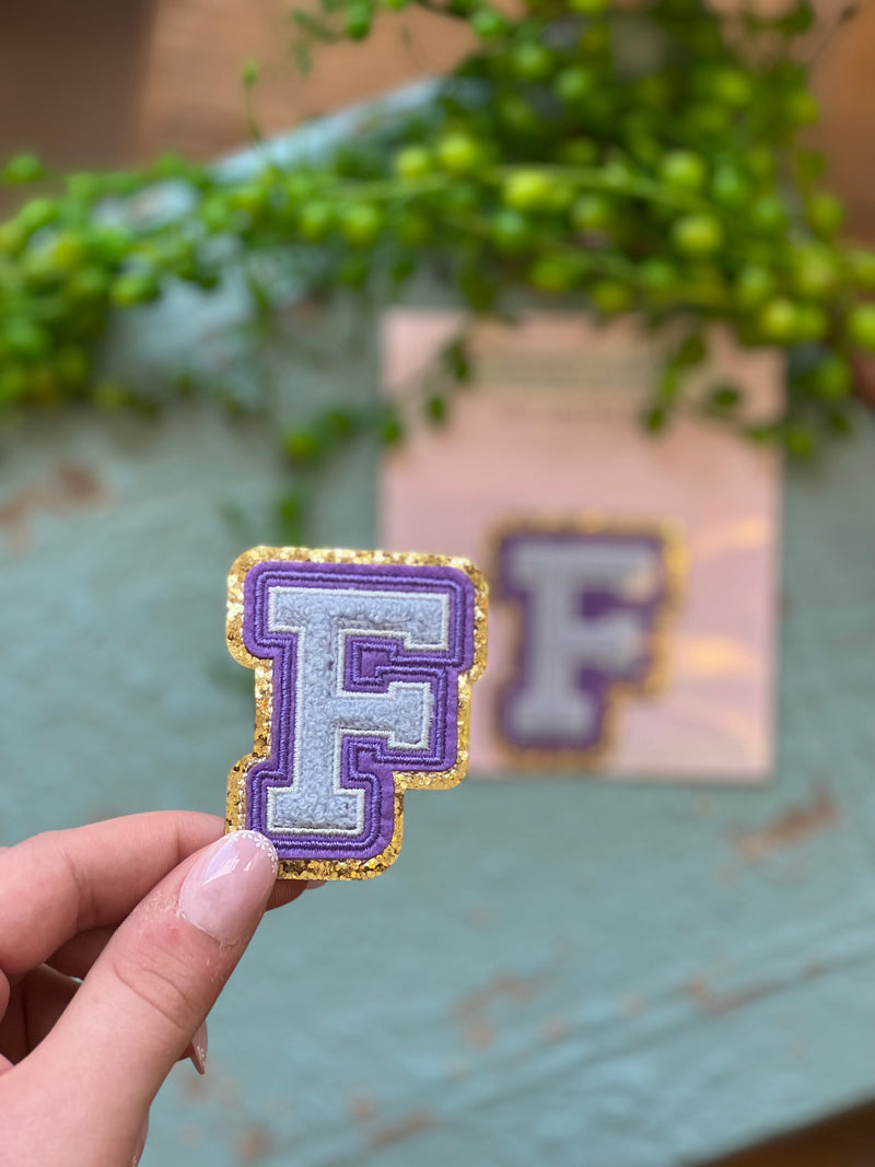 Chenille Letter Sticker - Purple