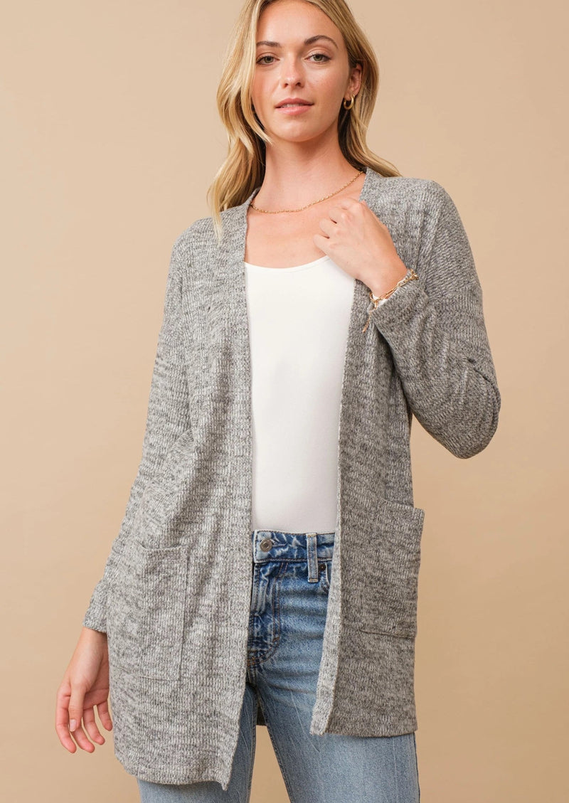 Brushed Ribbed Cardigan