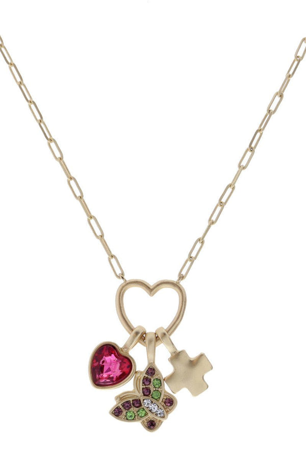 Charm Necklace - Heart/Butterfly/Cross
